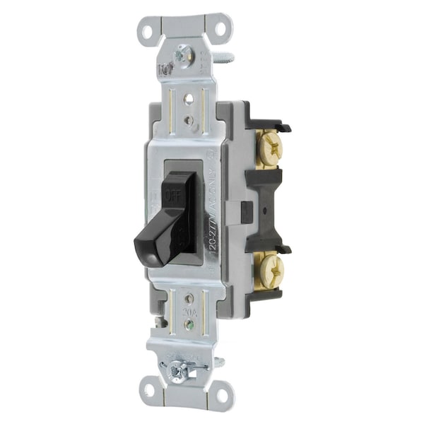 Switches and Lighting Controls, Toggle Switch, Commercial Grade, Double Pole, 20A 120/277V AC, Back and Side Wired, Almond